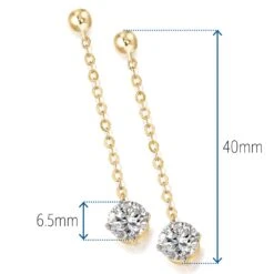 Posh Solitaire Drop Earrings -Trudiamonds T1003 GC 1