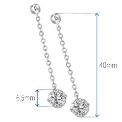 Posh Solitaire Drop Earrings -Trudiamonds T1003 PC 1
