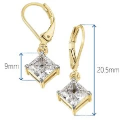 Princess Cut Drop Earrings -Trudiamonds T1009 GC 1