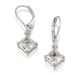 Princess Cut Drop Earrings -Trudiamonds T1009 PC