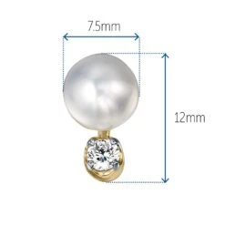 Sparkling Pearl Earrings -Trudiamonds T1015 GC 1