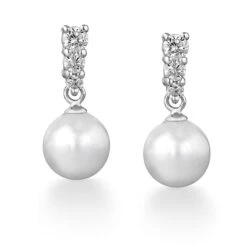 Trilogy Pearl Earrings -Trudiamonds T1033 PC