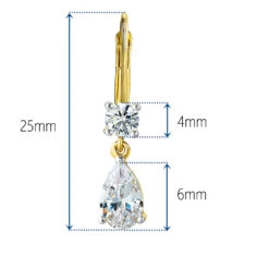 Drop Teardrop Earrings -Trudiamonds T1141 GC D
