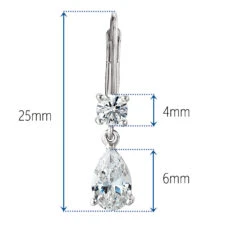 Drop Teardrop Earrings -Trudiamonds T1141 PC D