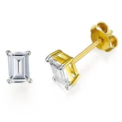 1 Ct. T.w. Emerald Cut Earrings