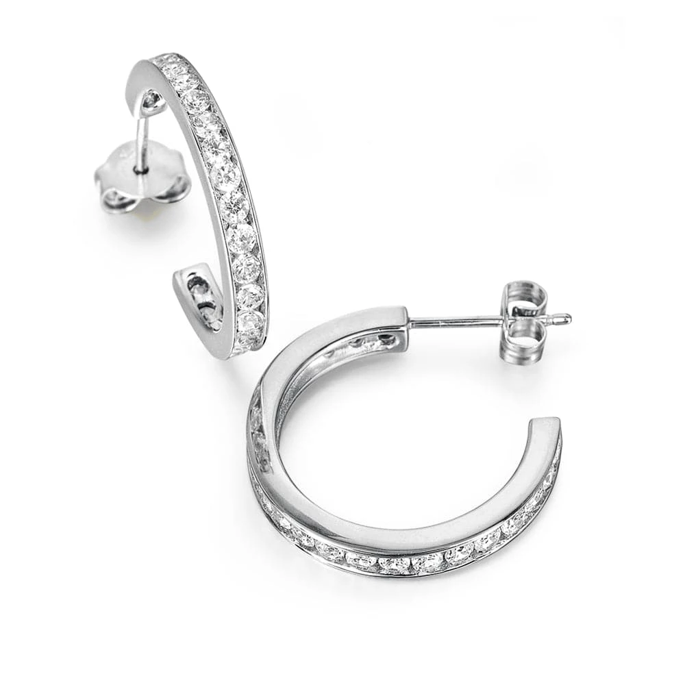 Gleaming Semi-Hoop Earrings 4 Gleaming Semi-Hoop Earrings - Image 2