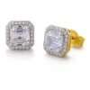 Asscher Cut Halo Studs -Trudiamonds T1840 GC