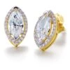 Marquise Halo Stud Earrings 2 Marquise Halo Stud Earrings -Trudiamonds T1864 GC