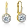 2.25 Ct. T.w. Elegant Halo Drop Earrings