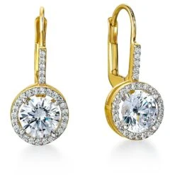 2.25 Ct. T.w. Elegant Halo Drop Earrings