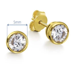 2 Ct. T.w. Bezel Solitaire Studs -Trudiamonds T1948 GC D