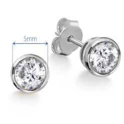 2 Ct. T.w. Bezel Solitaire Studs -Trudiamonds T1948 PC D