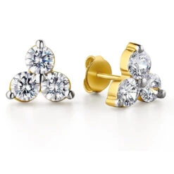 1.5 Ct. T.w. Trilogy Pyramid Earrings