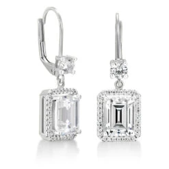 Emerald Cut Heirloom Earrings 6 Emerald Cut Heirloom Earrings -Trudiamonds T1966 PC