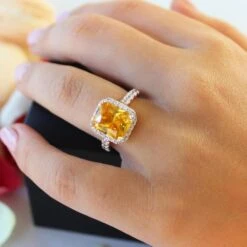 Yellow Champagne Ring -Trudiamonds T2008 GC 5