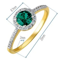Tru-Emerald Posh Halo Ring -Trudiamonds T2013 GC 1