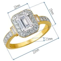 Emerald Cut Antique Ring -Trudiamonds T2032 GC 1