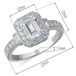 Emerald Cut Antique Ring -Trudiamonds T2032 PC 1