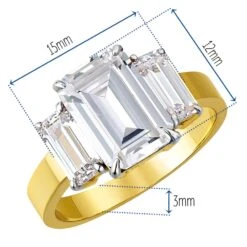 7.75 Ct. T.w. Impressive Emerald Cut Trilogy Ring -Trudiamonds T2058 GC 1