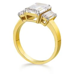 7.75 Ct. T.w. Impressive Emerald Cut Trilogy Ring -Trudiamonds T2058 GC 2