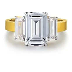 7.75 Ct. T.w. Impressive Emerald Cut Trilogy Ring -Trudiamonds T2058 GC 3