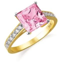 4.35 Ct. T.w. Classic Pink Princess Ring