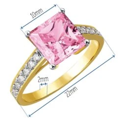 4.35 Ct. T.w. Classic Pink Princess Ring -Trudiamonds T2072 GC 1