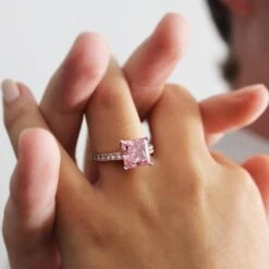 4.35 Ct. T.w. Classic Pink Princess Ring -Trudiamonds T2072 GC f3a86411 97af 40c5 91dc eb7143f9549e