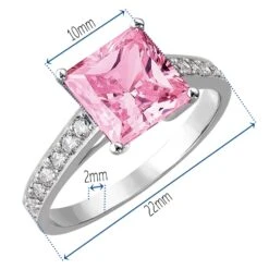 4.35 Ct. T.w. Classic Pink Princess Ring -Trudiamonds T2072 PC 1