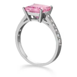 4.35 Ct. T.w. Classic Pink Princess Ring -Trudiamonds T2072 PC 2