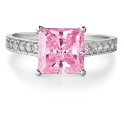 4.35 Ct. T.w. Classic Pink Princess Ring -Trudiamonds T2072 PC 3