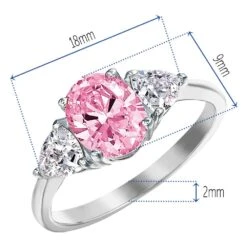 Pink Oval Trillion Ring -Trudiamonds T2076 PC 1