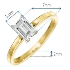1 Ct. Emerald Cut Solitaire Ring -Trudiamonds T2112 GC 1