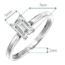 1 Ct. Emerald Cut Solitaire Ring -Trudiamonds T2112 PC 1