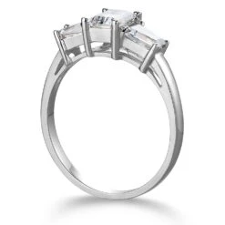 Emerald Cut Trilogy Ring -Trudiamonds T2188 PC 2