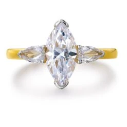 Marquise Cut Trilogy Ring -Trudiamonds T2266 GC 3