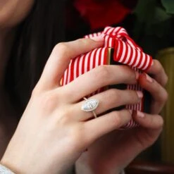 Marquise Cut Halo Ring -Trudiamonds T2267 GC 5