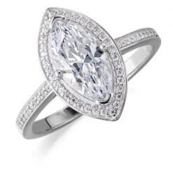 Marquise Cut Halo Ring -Trudiamonds T2267 PC