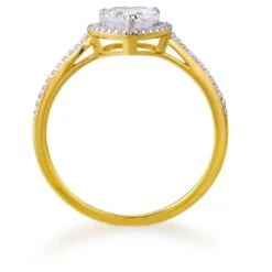 Delicate Halo Heart Ring -Trudiamonds T2275 GC 2