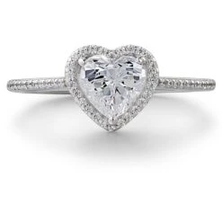 Delicate Halo Heart Ring -Trudiamonds T2275 PC 3