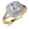 Asscher Cut Double Halo Ring -Trudiamonds T2279 GC