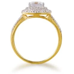 Asscher Cut Double Halo Ring -Trudiamonds T2279 GC 2