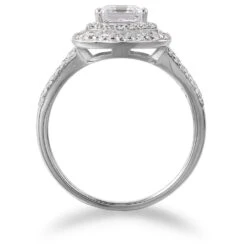 Asscher Cut Double Halo Ring -Trudiamonds T2279 PC 2
