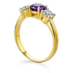Tru-Amethyst Trilogy Ring 11 Tru-Amethyst Trilogy Ring -Trudiamonds T2401 GC 2