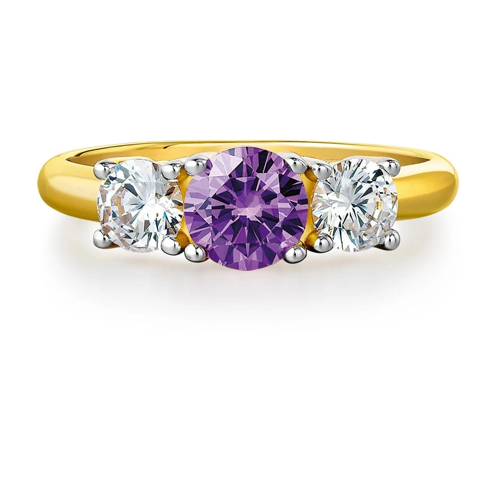 Tru-Amethyst Trilogy Ring 7 Tru-Amethyst Trilogy Ring - Image 5