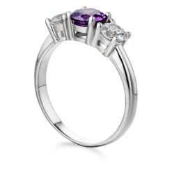 Tru-Amethyst Trilogy Ring 12 Tru-Amethyst Trilogy Ring -Trudiamonds T2401 PC 2