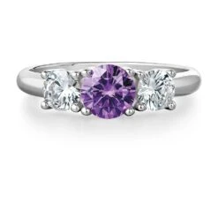 Tru-Amethyst Trilogy Ring 14 Tru-Amethyst Trilogy Ring -Trudiamonds T2401 PC 3