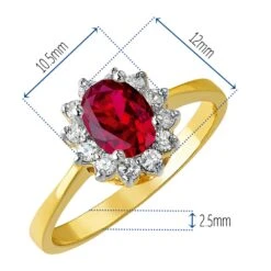 Tru-Ruby Cluster Ring -Trudiamonds T2538 GC 1