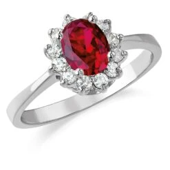 Tru-Ruby Cluster Ring -Trudiamonds T2538 PC