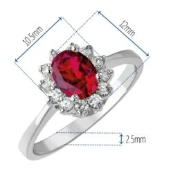 Tru-Ruby Cluster Ring -Trudiamonds T2538 PC 1